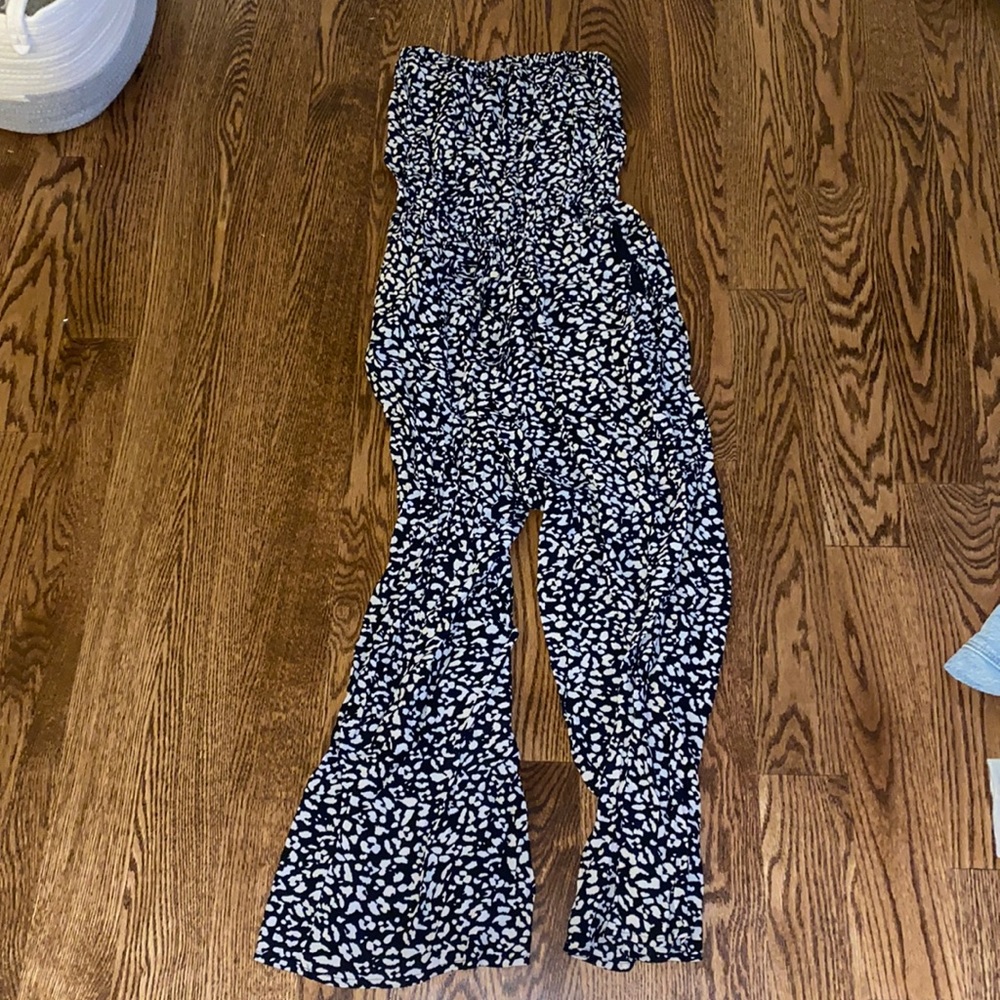 Strapless Cheetah Jumpsuit